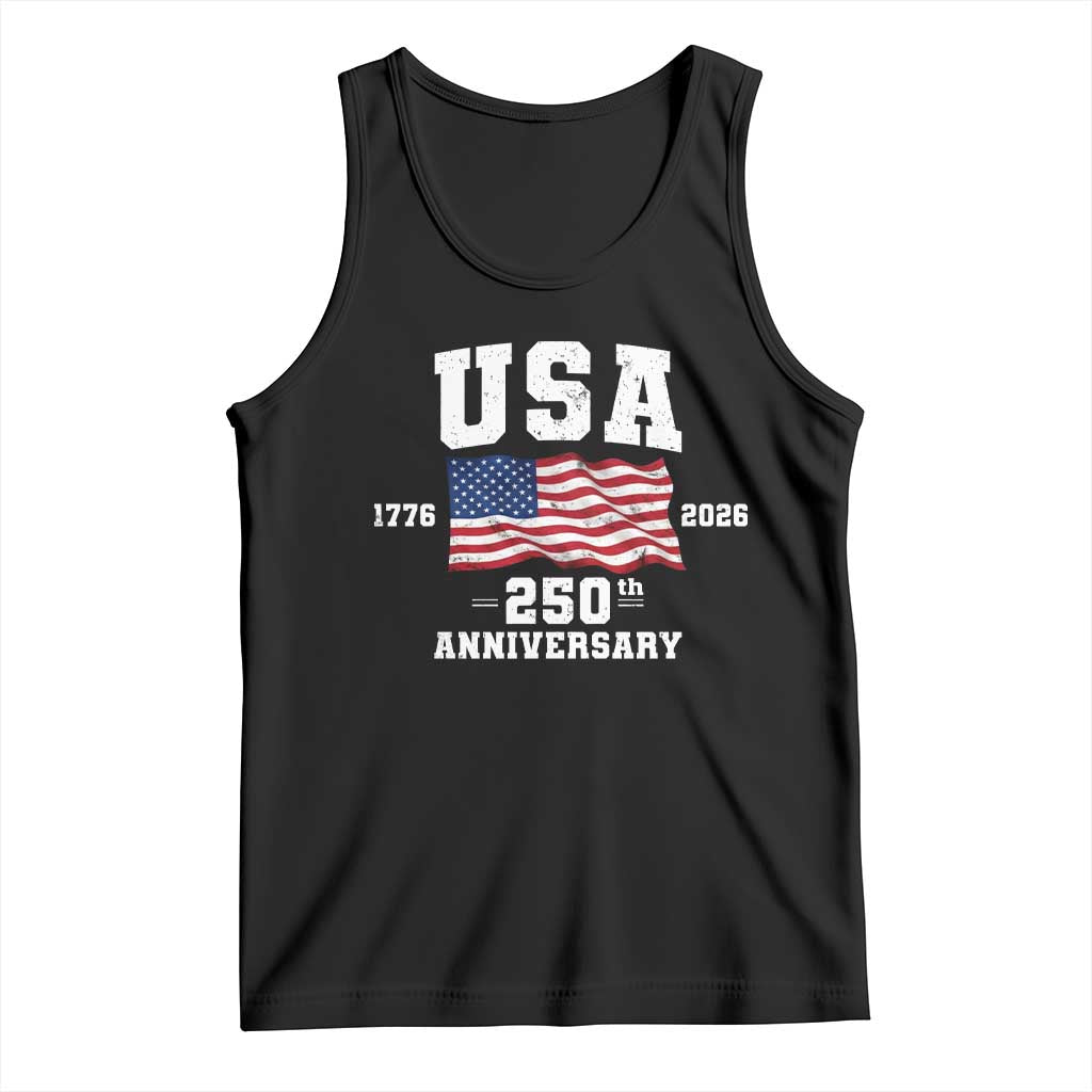 250th Anniversary USA 4th of July America US Flag Patriotic Tank Top TS11 Black Print Your Wear