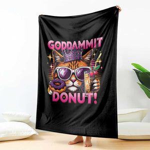 Funny Goddammit Cat Princess Meme Throw Blanket Cartoon Style TS11 Print Your Wear