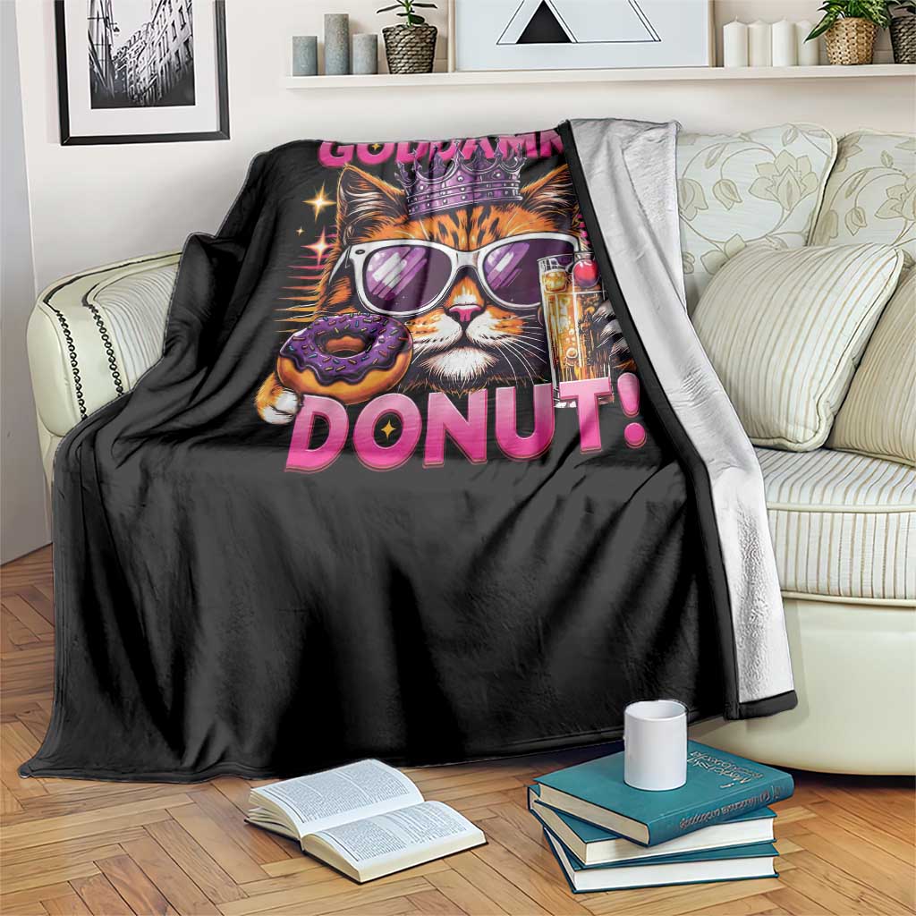 Funny Goddammit Cat Princess Meme Throw Blanket Cartoon Style TS11 Print Your Wear