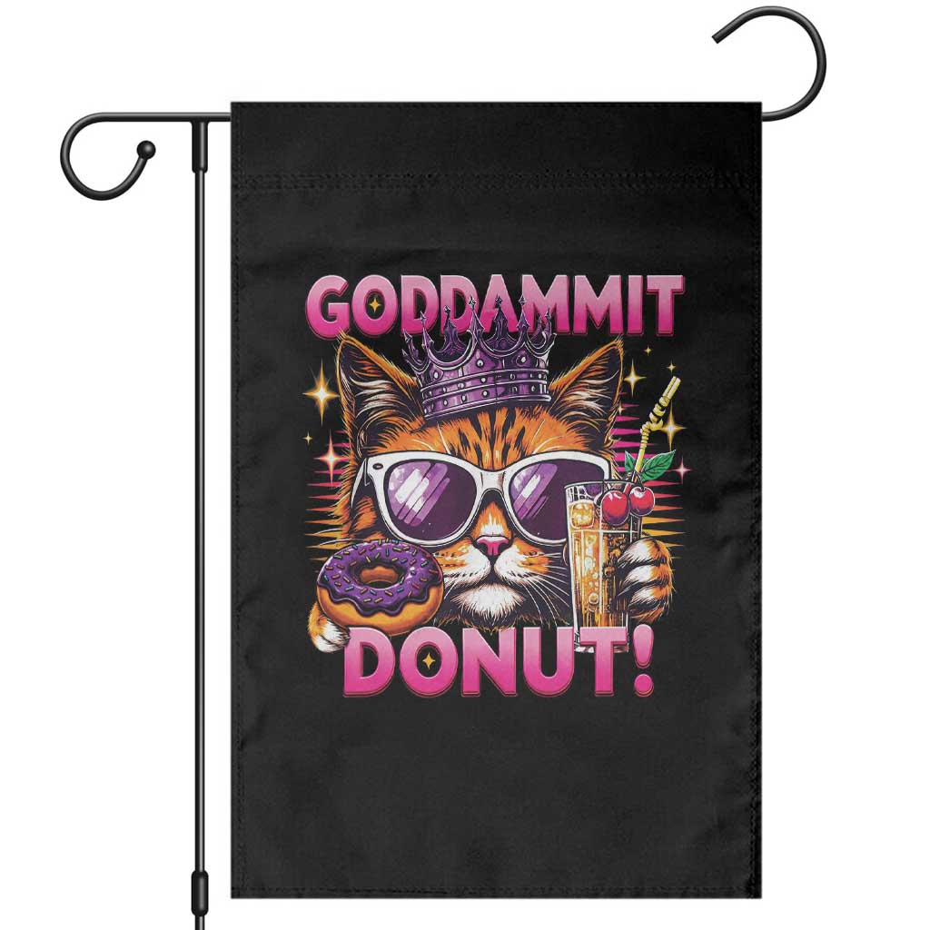 Funny Goddammit Cat Princess Meme Garden Flag Cartoon Style TS11 Black Print Your Wear