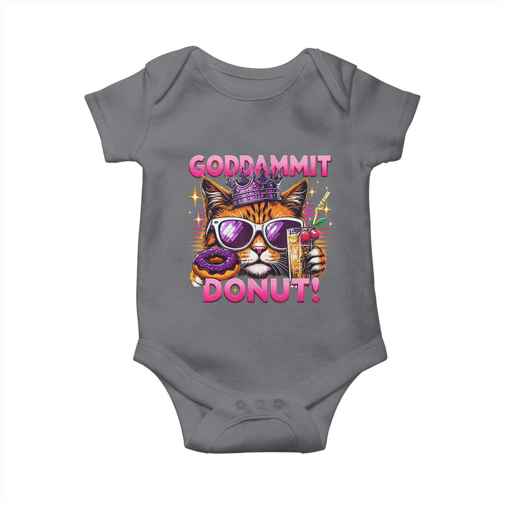 Funny Goddammit Cat Princess Meme Baby Onesie Cartoon Style TS11 Charcoal Print Your Wear
