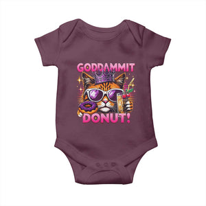 Funny Goddammit Cat Princess Meme Baby Onesie Cartoon Style TS11 Maroon Print Your Wear