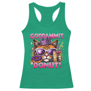 Funny Goddammit Cat Princess Meme Racerback Tank Top Cartoon Style TS11 Irish Green Print Your Wear