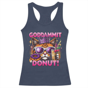 Funny Goddammit Cat Princess Meme Racerback Tank Top Cartoon Style TS11 Navy Print Your Wear