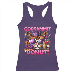 Funny Goddammit Cat Princess Meme Racerback Tank Top Cartoon Style TS11 Purple Print Your Wear