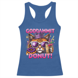 Funny Goddammit Cat Princess Meme Racerback Tank Top Cartoon Style TS11 Royal Blue Print Your Wear