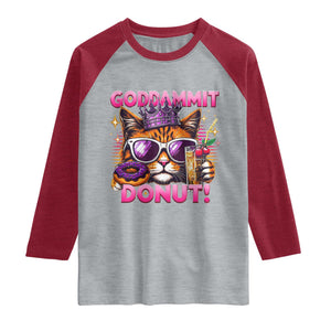 Funny Goddammit Cat Princess Meme Raglan Shirt Cartoon Style TS11 Heather Gray Heather Red Print Your Wear