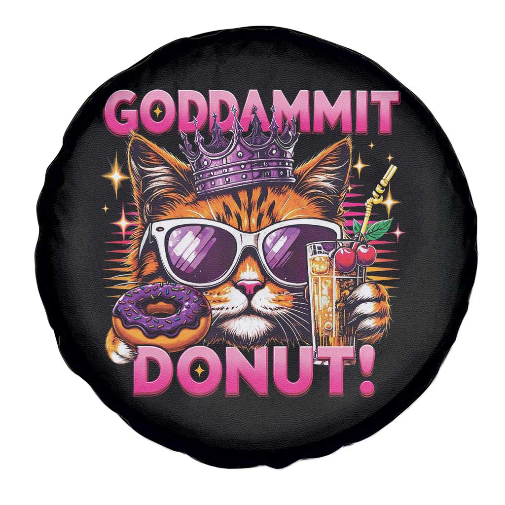 Funny Goddammit Cat Princess Meme Spare Tire Cover Cartoon Style TS11 Print Your Wear