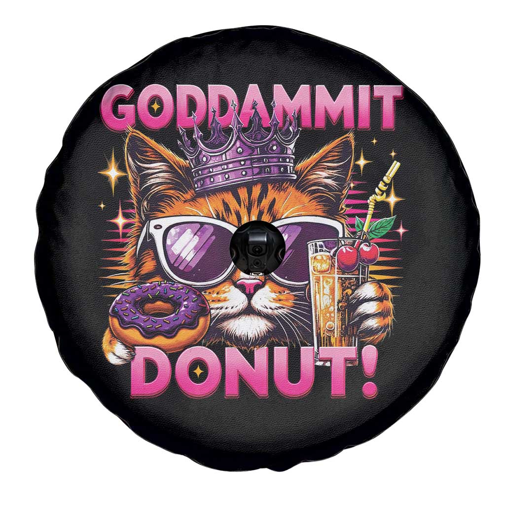 Funny Goddammit Cat Princess Meme Spare Tire Cover Cartoon Style TS11 Print Your Wear