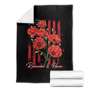 Remember And Honor Memorial Day Throw Blanket Red Poppy Flowers TS11 Black Print Your Wear