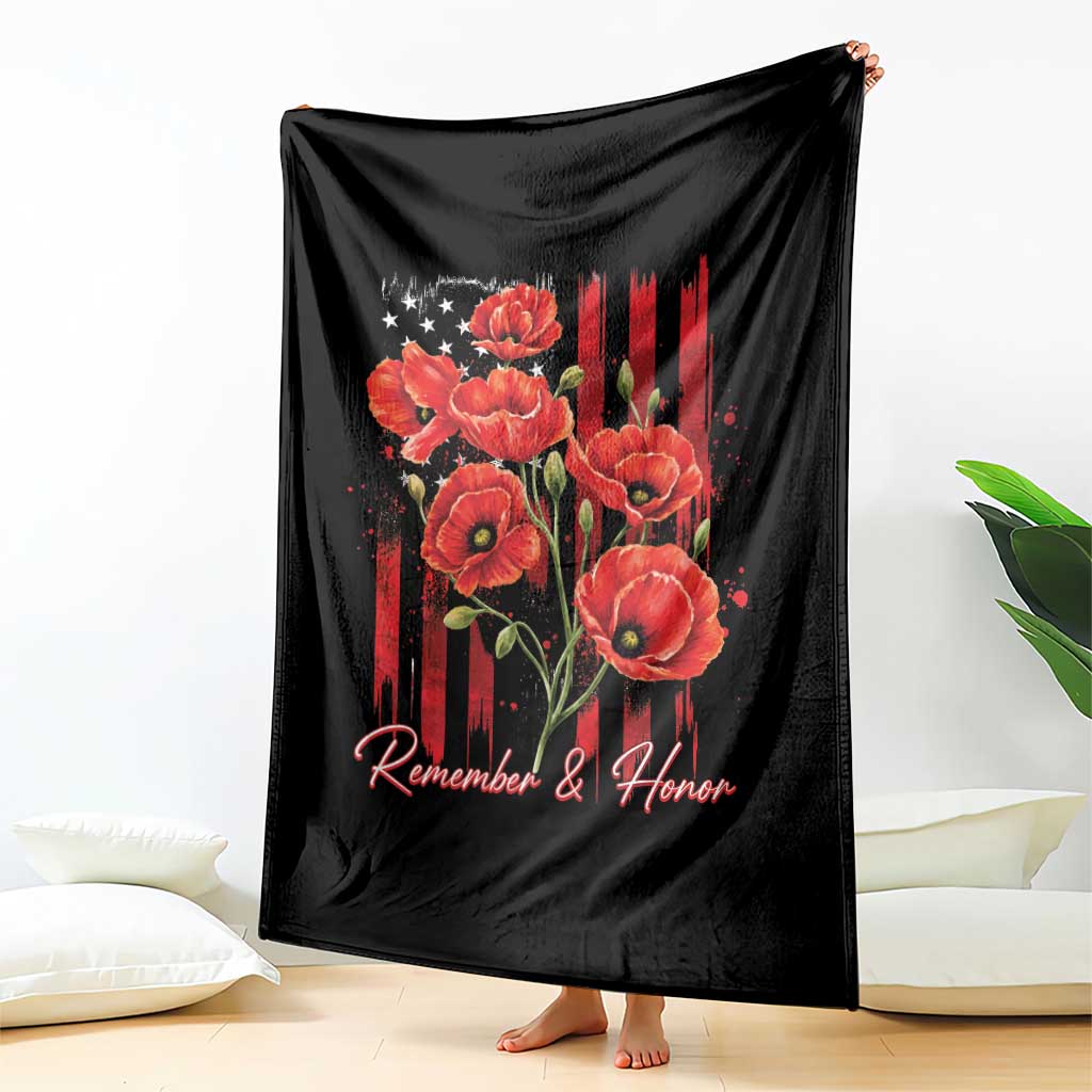 Remember And Honor Memorial Day Throw Blanket Red Poppy Flowers TS11 Print Your Wear