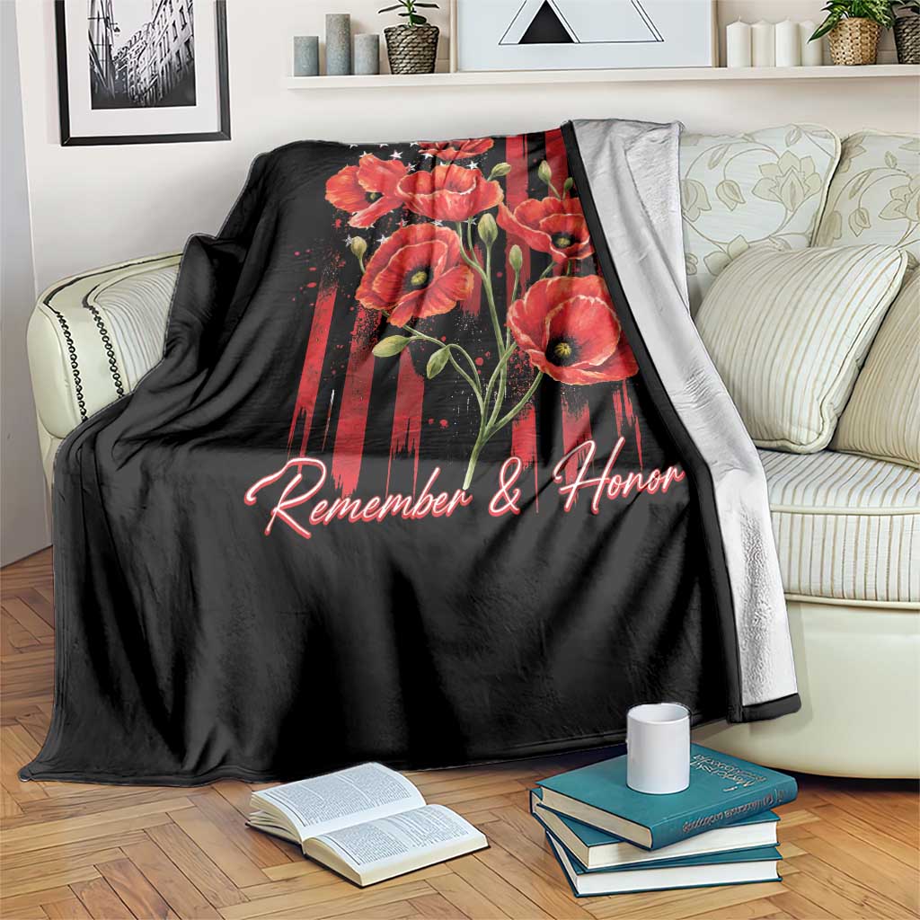 Remember And Honor Memorial Day Throw Blanket Red Poppy Flowers TS11 Print Your Wear