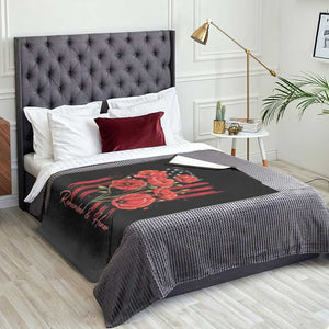 Remember And Honor Memorial Day Throw Blanket Red Poppy Flowers TS11 Print Your Wear