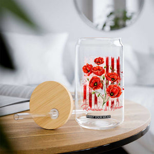 Remember And Honor Memorial Day Glass Can Red Poppy Flowers TS11 Print Your Wear