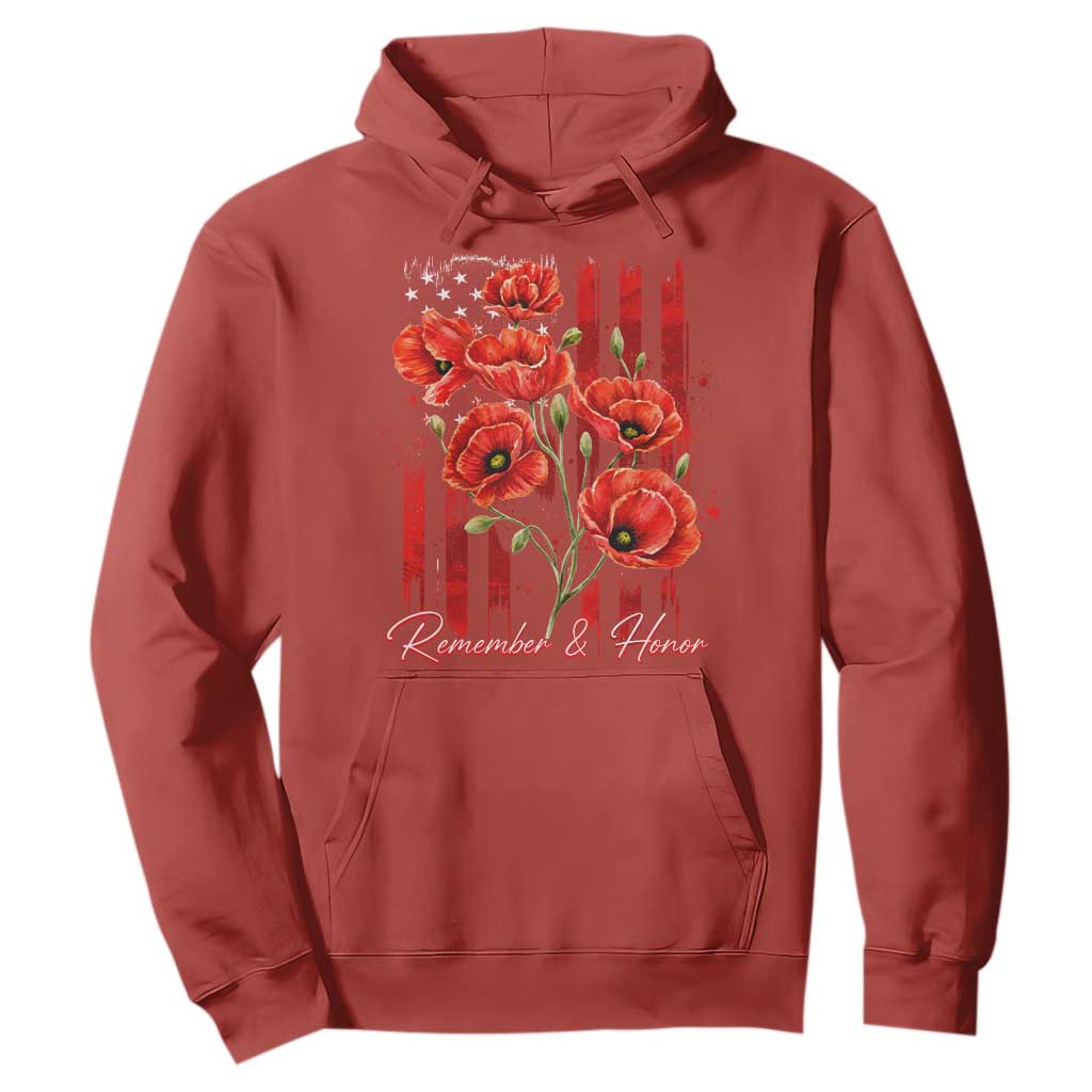 Remember And Honor Memorial Day Hoodie Red Poppy Flowers TS11 Red Print Your Wear
