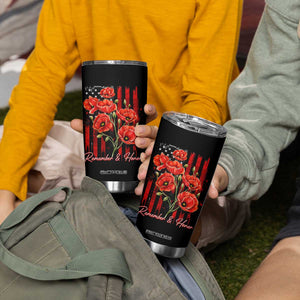 Remember And Honor Memorial Day Tumbler Cup Red Poppy Flowers TS11 Print Your Wear