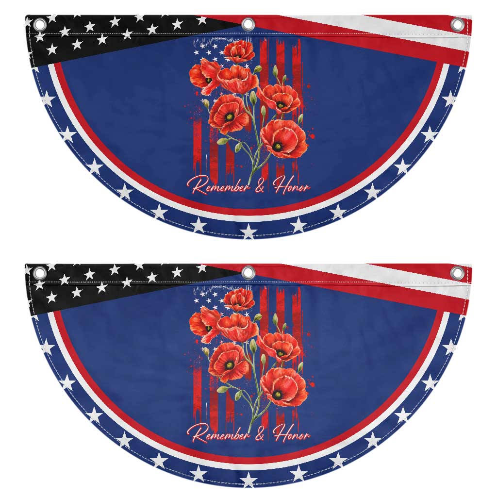 Remember And Honor Memorial Day Patriotic Fan Flag Red Poppy Flowers TS11 2pcs pack Classic Navy Print Your Wear
