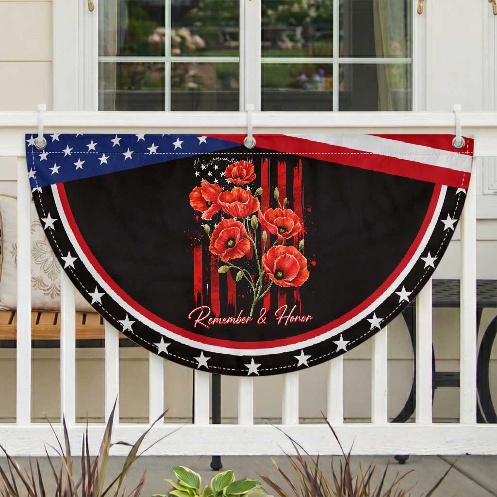 Remember And Honor Memorial Day Patriotic Fan Flag Red Poppy Flowers TS11 2pcs pack Classic Black Print Your Wear