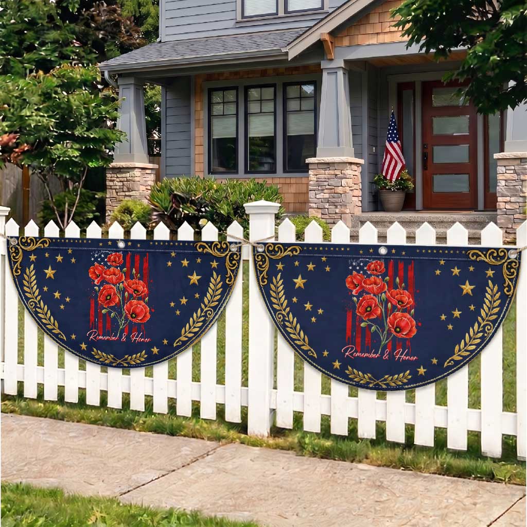 Remember And Honor Memorial Day Patriotic Fan Flag Red Poppy Flowers TS11 2pcs pack Vintage Navy Print Your Wear
