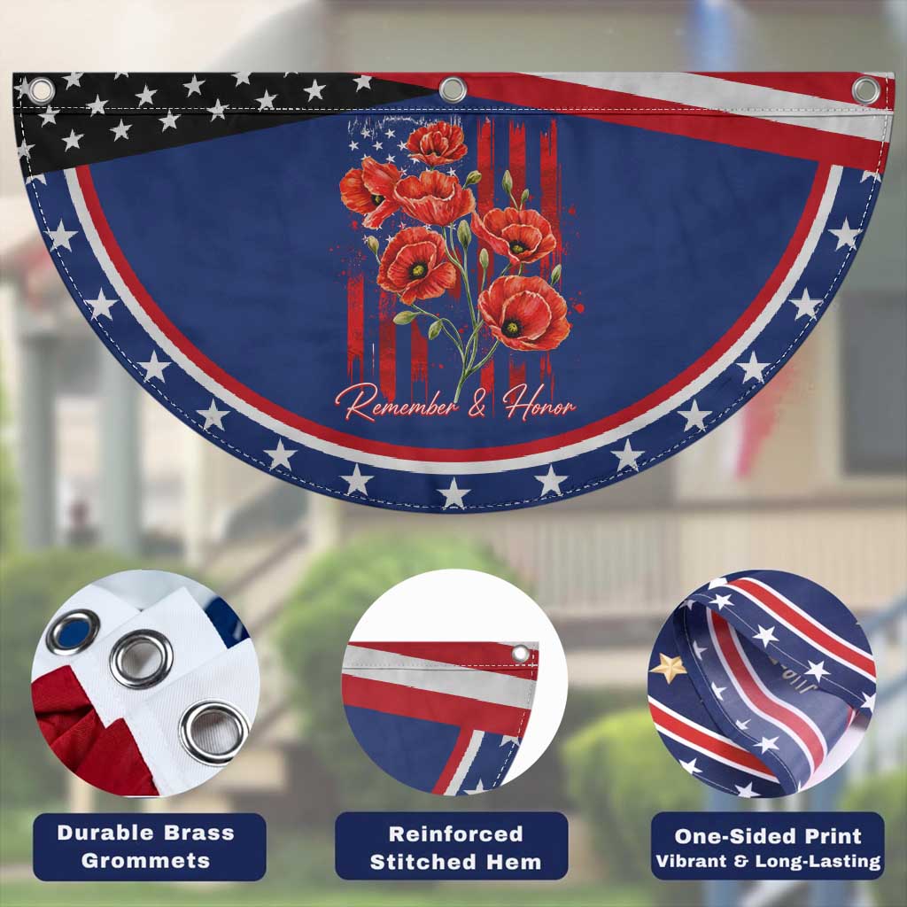 Remember And Honor Memorial Day Patriotic Fan Flag Red Poppy Flowers TS11 Print Your Wear