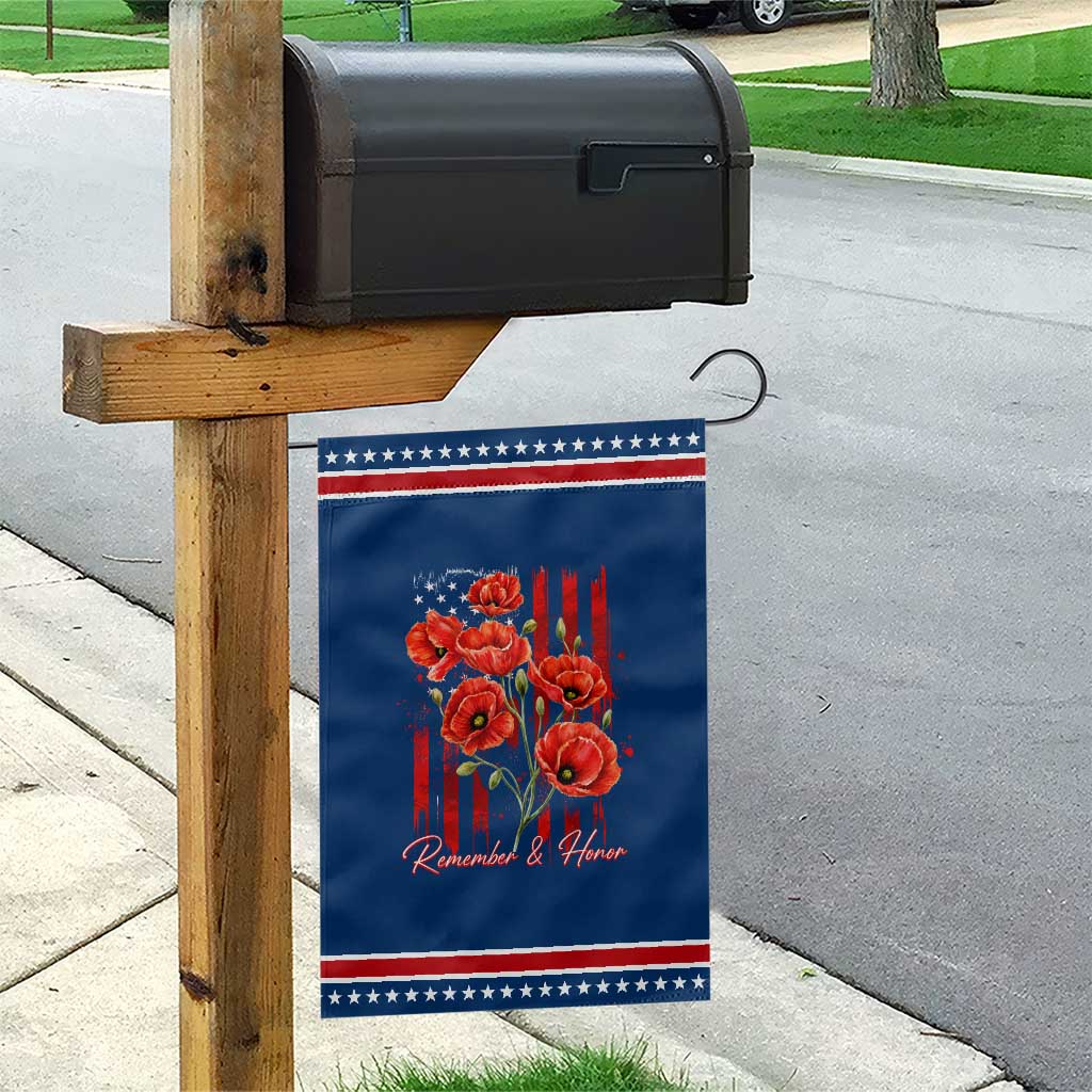 Remember And Honor Memorial Day Patriotic Garden Flag Red Poppy Flowers TS11 Classic Blue Red Print Your Wear