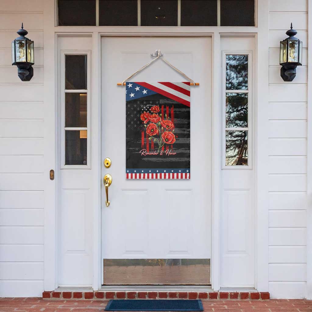 Remember And Honor Memorial Day Patriotic Garden Flag Red Poppy Flowers TS11 Print Your Wear