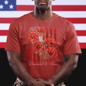 Remember And Honor Memorial Day T Shirt Red Poppy Flowers TS11 Red Print Your Wear