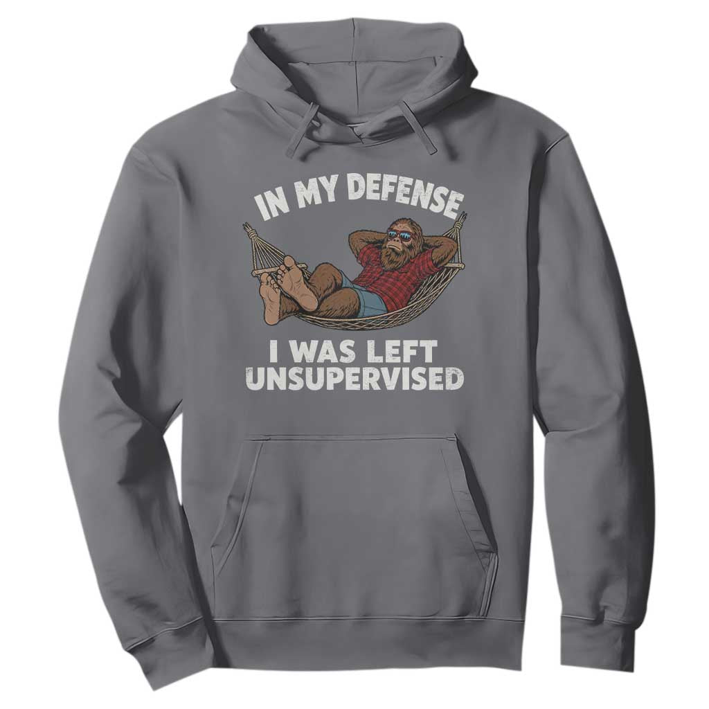 In My Defense I Was Left Unsupervised Funny Bigfoot Hoodie TS11 Charcoal Print Your Wear