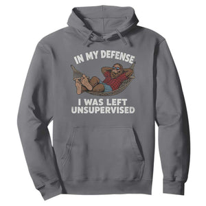 In My Defense I Was Left Unsupervised Funny Bigfoot Hoodie TS11 Charcoal Print Your Wear