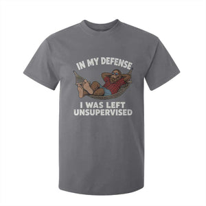 In My Defense I Was Left Unsupervised Funny Bigfoot T Shirt For Kid TS11 Charcoal Print Your Wear