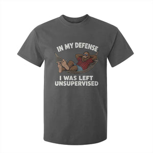 In My Defense I Was Left Unsupervised Funny Bigfoot T Shirt For Kid TS11 Dark Heather Print Your Wear