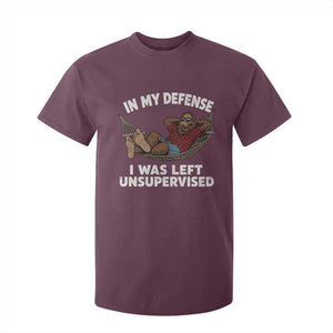 In My Defense I Was Left Unsupervised Funny Bigfoot T Shirt For Kid TS11 Maroon Print Your Wear