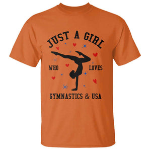 Just A Girl Who Loves Gymnastics And USA T Shirt Support Sport Gymnast TS11 Orange Print Your Wear