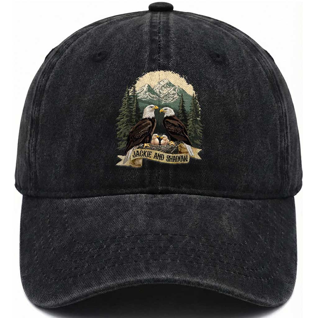 Funny Jackie And Shadow Eagle Family Matching Washed Cotton Baseball Cap Eagle Lover TS11 Print Your Wear