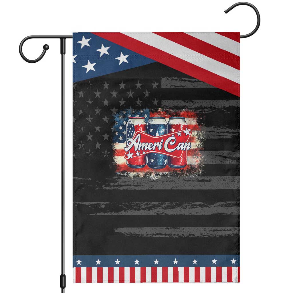 Funny AmeriCan Beer 4th of July Drinking Garden Flag American Flag USA Beer Can TS11 Distressed Black Blue Print Your Wear
