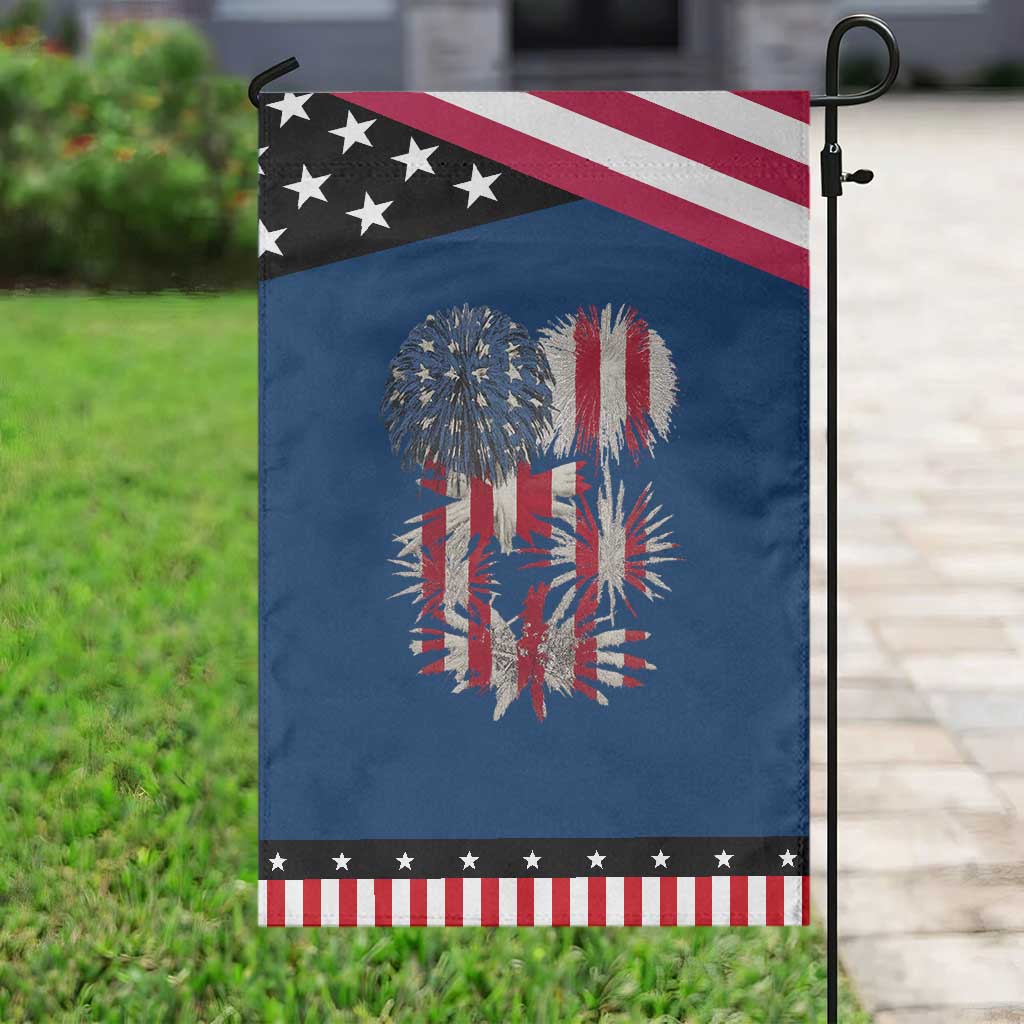 Funny American Fireworks Patriotic July 4th US Flag Garden Flag TS11 Classic Blue Black Print Your Wear