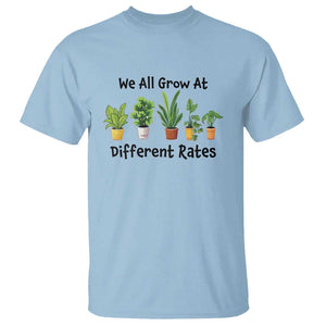 Special Education Teacher T Shirt We All Grow At Different Rates Plants TS11 Light Blue Print Your Wear