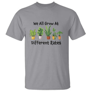 Special Education Teacher T Shirt We All Grow At Different Rates Plants TS11 Sport Gray Print Your Wear