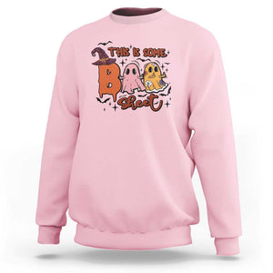 Funny This Is Some Boo Sheet Sweatshirt Halloween Ghost Witch Hat TS11 Light Pink Print Your Wear