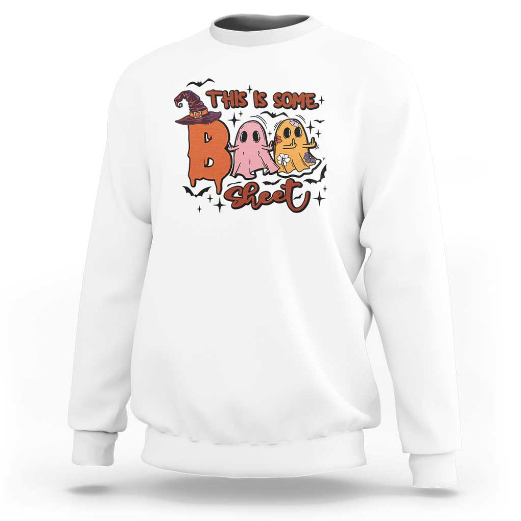 Funny This Is Some Boo Sheet Sweatshirt Halloween Ghost Witch Hat TS11 White Print Your Wear