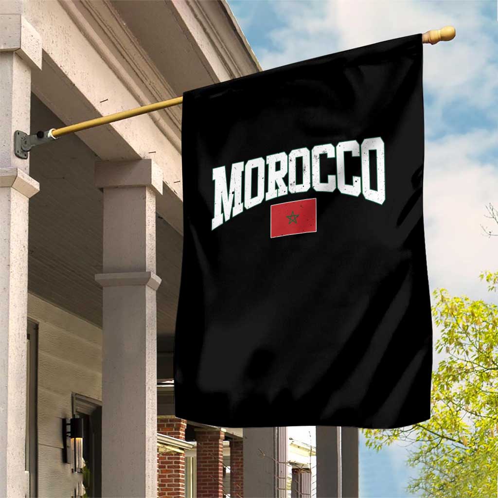 Morocco Football Throwback Design Vintage Moroccan Flag Jersey Style Garden Flag TS11 Print Your Wear
