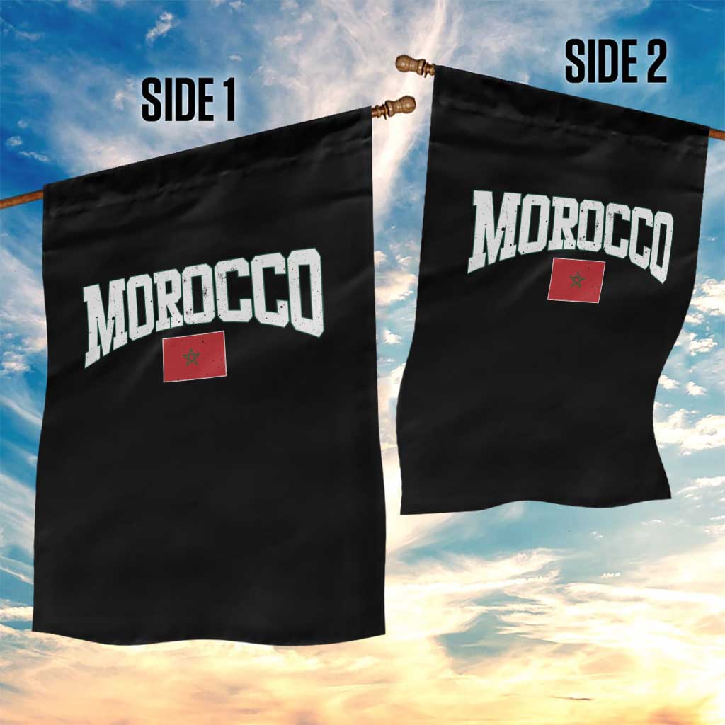 Morocco Football Throwback Design Vintage Moroccan Flag Jersey Style Garden Flag TS11 Print Your Wear