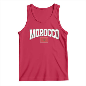 Morocco Football Throwback Design Vintage Moroccan Flag Jersey Style Tank Top TS11 Red Print Your Wear