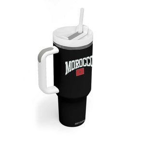 Morocco Football Throwback Design Vintage Moroccan Flag Jersey Style Tumbler With Handle TS11 Print Your Wear