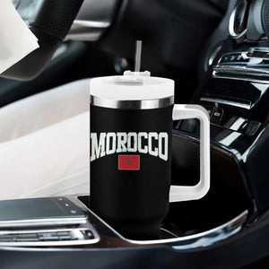 Morocco Football Throwback Design Vintage Moroccan Flag Jersey Style Tumbler With Handle TS11 Print Your Wear