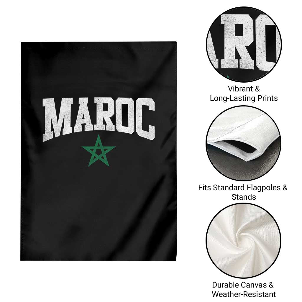 Morocco Maroc Pride Garden Flag Moroccan Heritage Vintage Green Star TS11 Print Your Wear