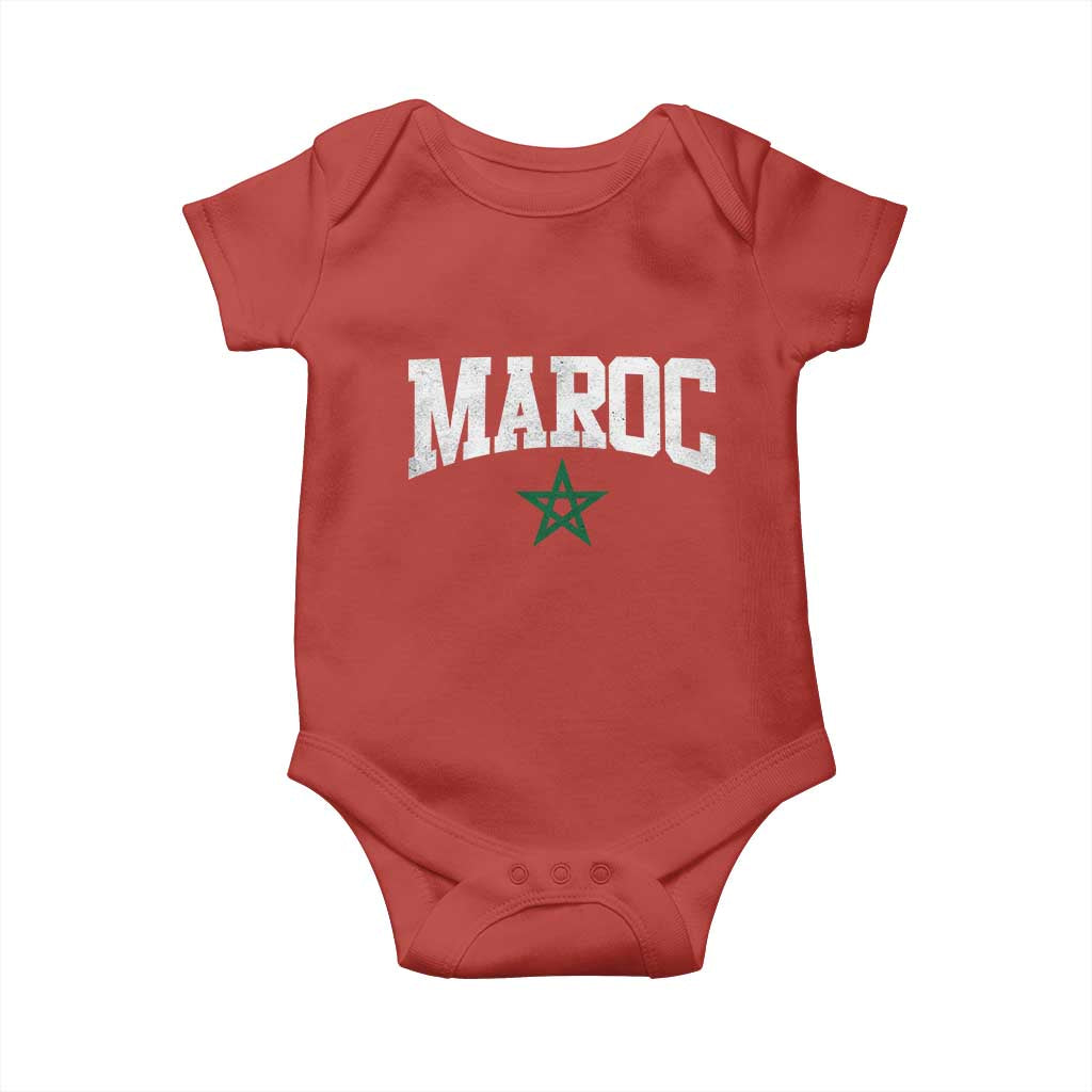 Morocco Maroc Pride Baby Onesie Moroccan Heritage Vintage Green Star TS11 Red Print Your Wear