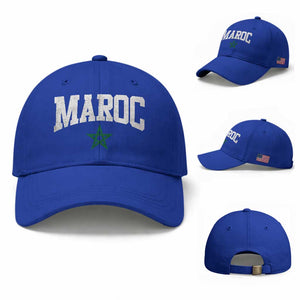 Morocco Maroc Pride Baseball Cap Moroccan Heritage Vintage Green Star TS11 Baseball Cap Universal Fit Royal Blue Print Your Wear