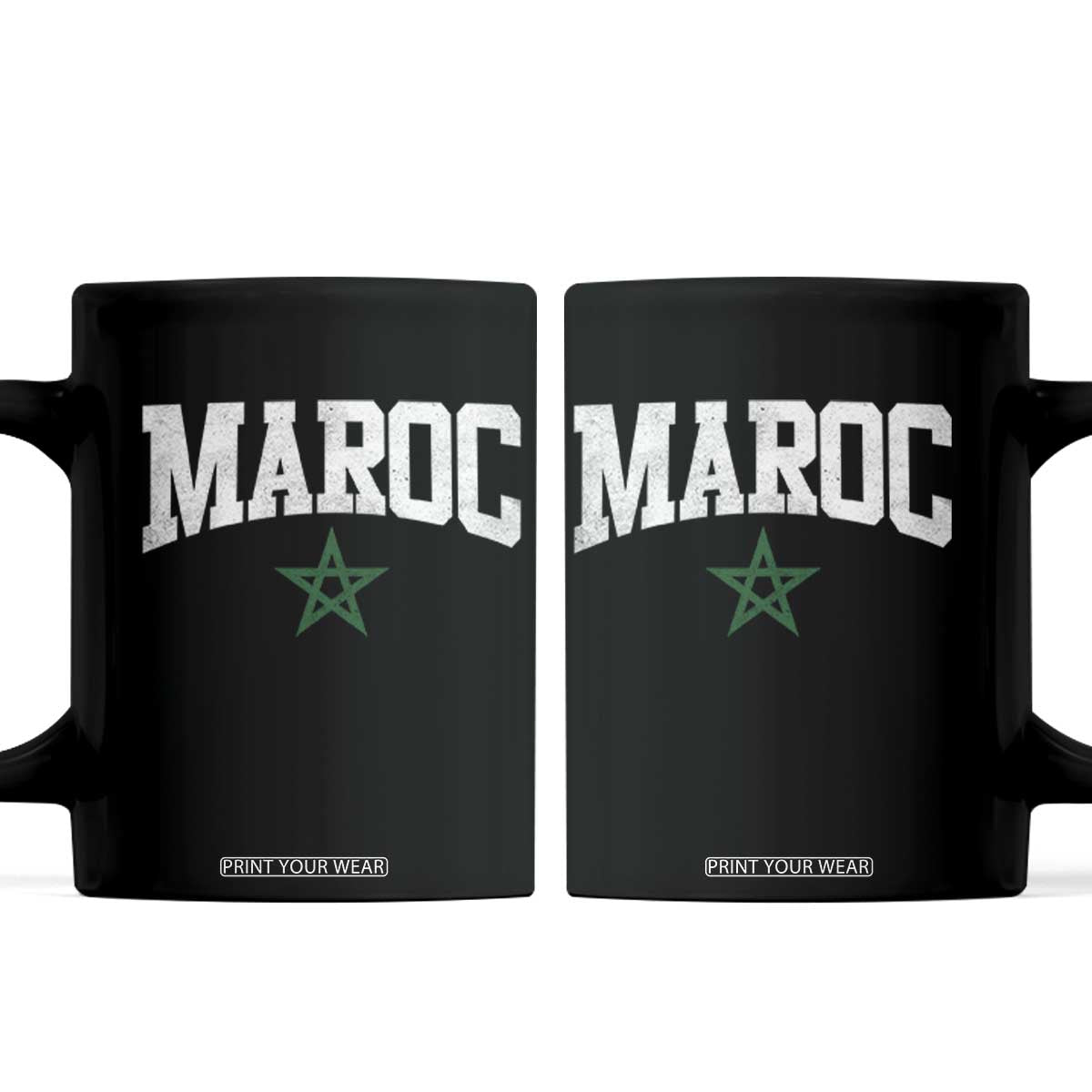 Morocco Maroc Pride Coffee Mug Moroccan Heritage Vintage Green Star TS11 Black Print Your Wear