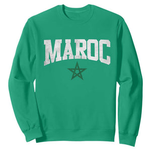 Morocco Maroc Pride Sweatshirt Moroccan Heritage Vintage Green Star TS11 Irish Green Print Your Wear